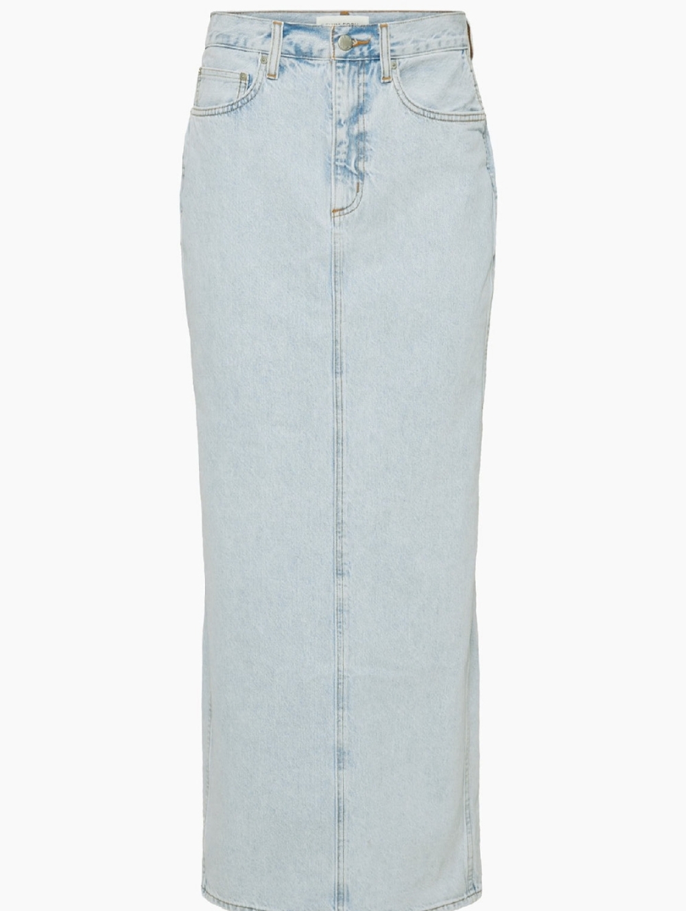 Denim Forum The '90s Pencil Maxi Denim Skirt High Rise BLeach Bleu Size 28 - Picture 5 of 15